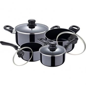Batería de cocina 8 piezas SAN IGNACIO Porto fabricada en aluminio prensado apta para inducción.