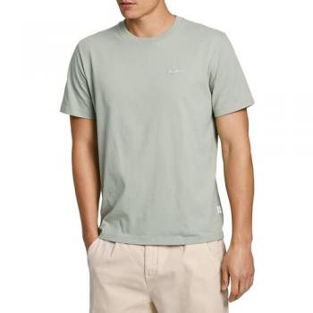 Camiseta Casual de Hombre Pepe Jeans Connor Verde con Logo Tonal Bordado, Manga Corta, Algodón (XXL)