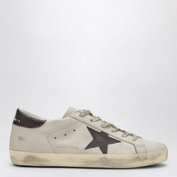 Golden Goose Women's Super-Star Grey/Black Plum Sneakers - Size 41 & Lizard Printed Star Heel Sneakers - Size 11 US