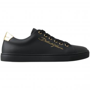Dolce & Gabbana Black Gold Leather Classic Sneakers Shoes - EU36/US5.5, female, Size: 6 US