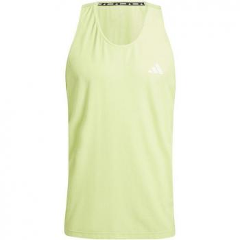 Camiseta de running adidas Own The Run Tank hombre amarillo, sin mangas, ligera, transpirable, tecnología Climalite para control de la humedad, diseño ergonómico para mayor comodidad y libertad de movimiento