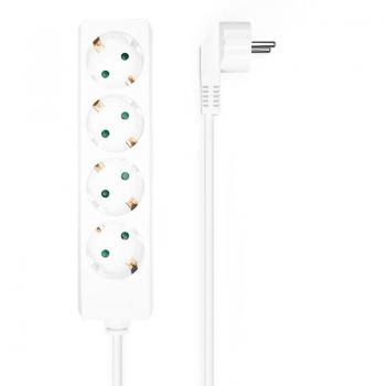 Aisens Regleta de 4 Tomas sin Interruptor, Cable 3x1.5mm2, Longitud 1.4m, Color Blanco, Modelo A154-0533
