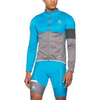 Odlo Mistral Logic - Chaqueta para Hombre, Hombre, Color Blue Jewel - odlo Steel Grey, tamaño Extra-Large