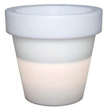 Macetero Moovere Magnolia LED con Carga Solar, Cable y Diseño Moderno de Polietileno Resistente para Interior y Exterior - Varios Tamaños y Acabados