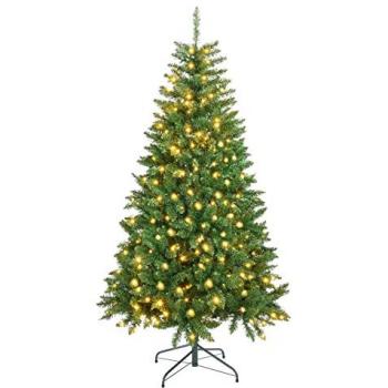 Árbol de Navidad Artificial Rebecca Mobili 210 cm con 400 luces LED, 1050 ramas, soporte de metal, fácil montaje - Dimensiones: 210 x 122 x 122 cm