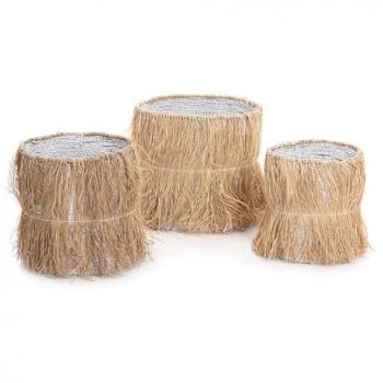 Adda Home Set 3 Cestos de Rafia para Almacenamiento Organizado - Natural, incluye 3 cestos de diferentes tamaños: 40x40x40 cm, 35x35x35 cm y 30x30x