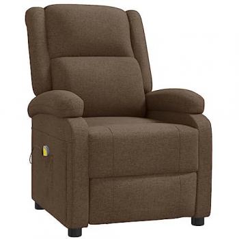 Sillón de masaje eléctrico tela marrón Vidaxl