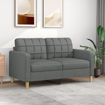 Sofá de 2 plazas de tela gris oscuro 140 cm vidaXL