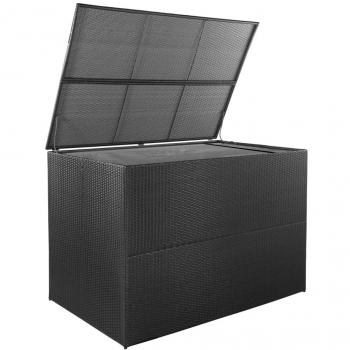 Cofre de almacenamiento para jardín 150 x 100 x 100 cm resina tejida negra