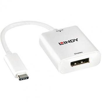 Adaptador USB Tipo C a DisplayPort 3.1 LINDY 43245 (0,17 m) color blanco