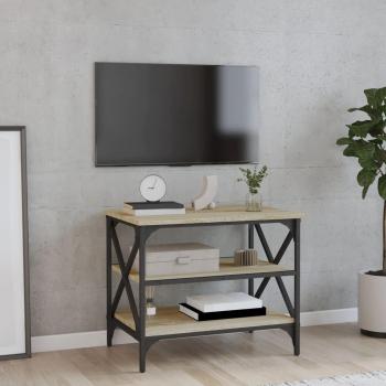 Mueble para TV de madera contrachapada 60x40x50 cm en color Negro, Roble Sonoma y Roble ahumado, ideal como mesa de sofá o consola de entrada para salón, mueble recibidor y mesita
