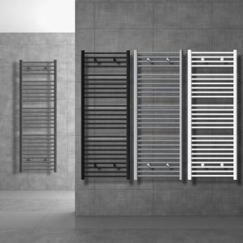 Radiador Eléctrico de Baño Sahara 600x1800 mm Antracita Conexión Lateral Recta 900W con Termostato Digital LuxeBath