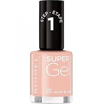 Rimmel London Super Gel Nail Polish 12ml - Shade 008 Girl Group Blush, UV/LED-free, gel formula, long-lasting shine