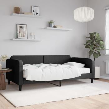Sofá cama con colchón negro 100x200 cm en tela Vidaxl