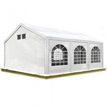 Carpa para fiestas TOOLPORT 4x6 m, alta calidad, lona PE 500 N, impermeable, con base reforzada, blanca