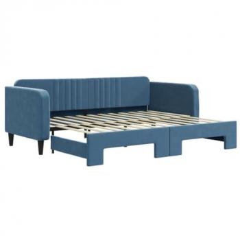 Sofá cama nido terciopelo azul 90x200 cm Vidaxl