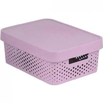 CURVER Cinta elástica y depósito Infinity 11L con Tapa, plástico, Rosa, 36 x 27 cm