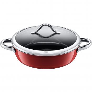 Silit Vitaliano - Sartén 2 asas Vitaliano Rojo con tapa, 28cmØ, 4,1l