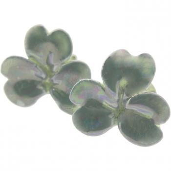 Belleek Classic Shamrock Earrings (Teal)