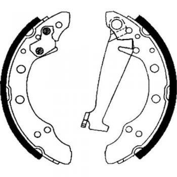 Juego de zapatas de freno HELLA 8DB 355 001-341 para Volkswagen Golf 2 y Golf 3 con levante de freno a mano