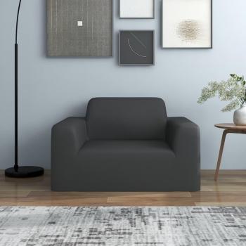 Funda Elástica para Sillón de Poliéster Jersey en Color Antracita, Blanco y Crema - vidaXL