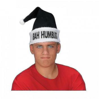 Sombrero Disfraz Bah-Humbug Grouch Unisex Adulto Negro/Blanco One Size