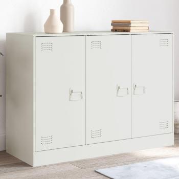 Aparador de acero blanco 99x39x73 cm Rosa