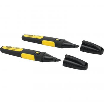 Stanley FatMax Permanent Marker, Black, Chisel Tip (Pack of 2)