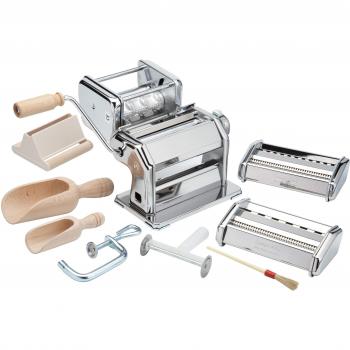 Máquina de Pasta Manual Imperia 501 de Acero Inoxidable con Accesorios y Cepillo