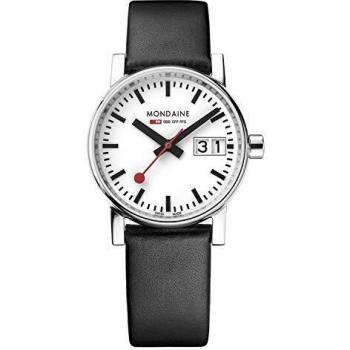 Mondaine Evo2 - Reloj de Cuero Negro para Mujer, MSE.30210.LB, 30 MM