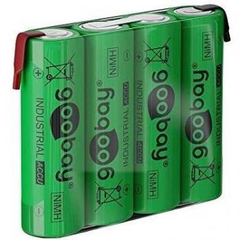 Batería recargable NiMH 4xAA 2100mAh 4.8V con terminales de soldadura