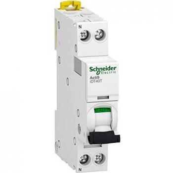 Interruptor Automático Schneider Electric 1P+N, 10A, Curva Tipo B, Poder de Corte 6 kA, Acti9 IDT40T, Montaje en Carril DIN