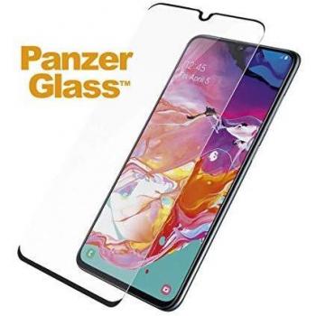 Protector de Pantalla PanzerGlass 7191 en Cristal Templado con Borde a Borde y Marco Negro, Compatible con Samsung Galaxy A70