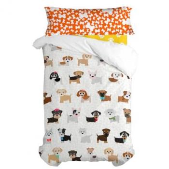 Juego de funda nórdica HappyFriday Mr Fox Dogs Multicolor Cama de 105 2 Piezas