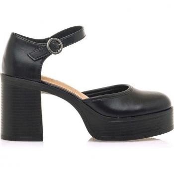 Mustang Sandalias de Mujer Sixties Napiri 51610 C53405 Color Negro con Tacón de 8cm y Cierre de Hebilla