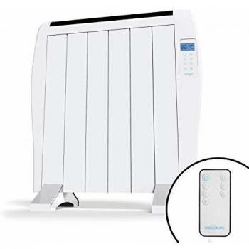 Cecotec Radiador Eléctrico Bajo Consumo ReadyWarm 1200 Thermal. 6 Elementos, 900 W, De pared o pie, 3 Modos, Temporizador, Mando a Distancia, Pantalla LED, Blanco