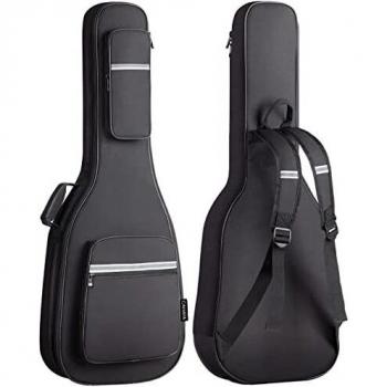 CAHAYA Bolsa Guitarra Electrica Acolchada 12mm Funda para Guitarra Electrica con 6 Bolsillos para Libros de Música y Accesorios con Diseño Reflectante Modelo CY0201