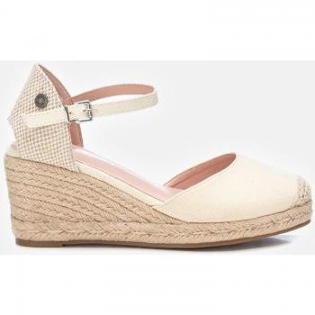 Alpargatas de cuña Refresh 171599 beige con hebilla
