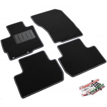 Il Tappeto Auto - Alfombrillas de moqueta para Coche, Color Negro, Antideslizantes, Borde Bicolor, talonera Reforzada con Goma, para C Crosser 2007 > 2012 / Outlander 2 2007 > 2012, cÃ³d. SPRINT00605