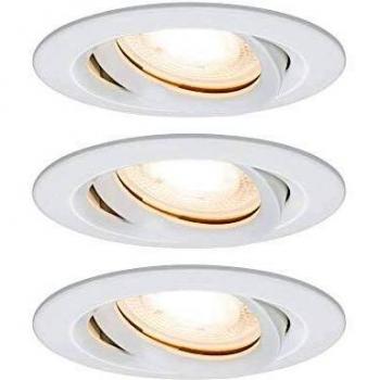 Set de 3 Empotrados LED Paulmann Nova, Dimmables, IP65, GU10, Orientables, Blanco