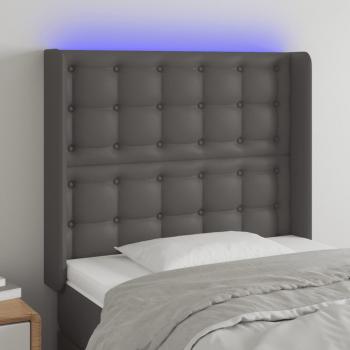 Cabecero Led Gris 93x16x128 cm en Cuero Sintético