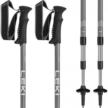 Leki Voyager Adjustable Trekking Poles Silver Grey/White