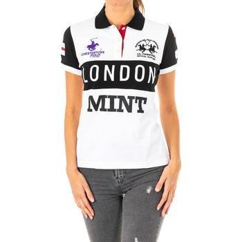 Polo manga corta con cuello de solapa a contraste 2WPG79 para mujer