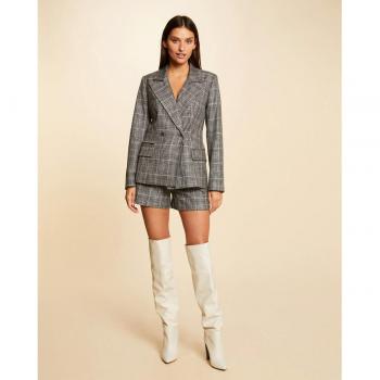 Short de mujer city ajustado estampado de cuadros Morgan