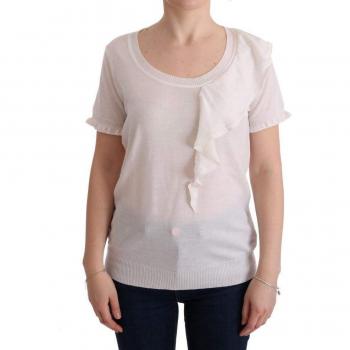 MARGHI LO' 100% Lana Wool Top Blouse T-shirt - IT46|XL