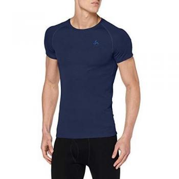 Odlo Suw Top Crew Neck S/S Active F-Dry Light Camiseta, Hombre, Diving Navy, M