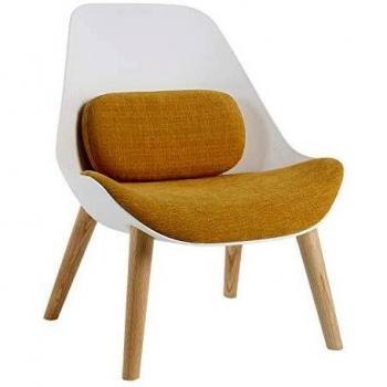 Sillón Pärumm Kemen 71x73x90 cm Blanco y Mostaza