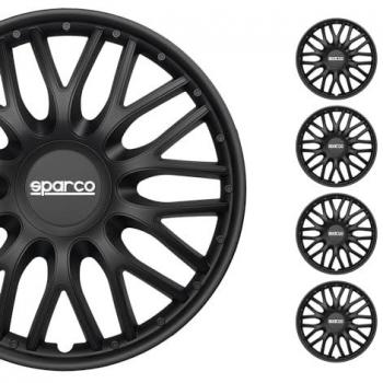 Tapacubos Roma Negro 14 - Sparco SPC1496BK, color negro, tamaño 14 pulgadas, incluye 4 unidades