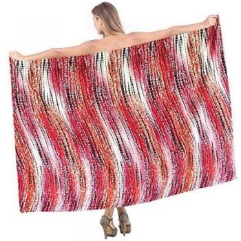 anthemion algodón traje de baño bikini mujeres falda hawaiana sarong pareo de color rojo vestido