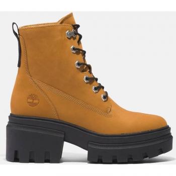 Timberland Women's Everleigh 6-Inch Lace-Up Winter Boots in Wheat Natural Leather